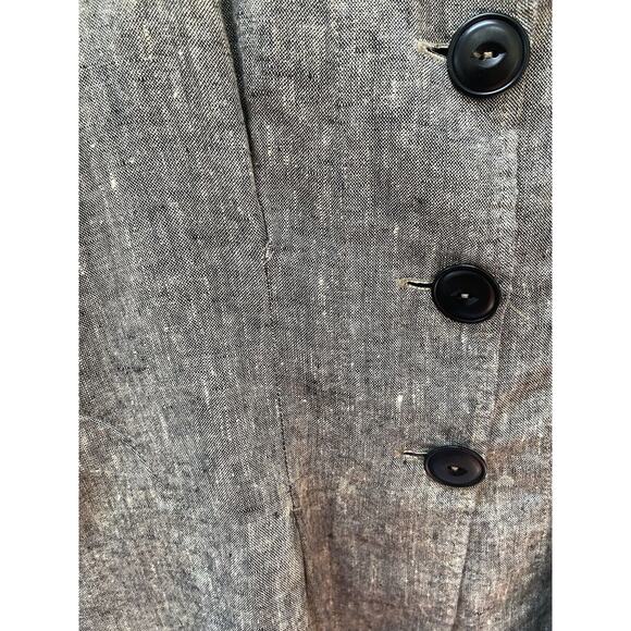 FLAX Oversized Button Down Linen Blazer Jacket Pockets‎ Lagenlook Size Medium - Picture 3 of 13